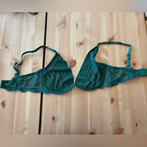 Adore Me Green Plunge Lace Bra
